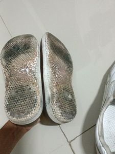 White + Brown (Rubber)Casual Shoes