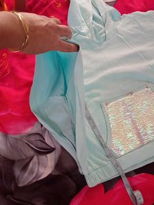 Cape Style Hooded Top With Sequence Work By Hop