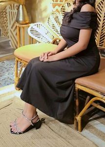 Elegant Brown Off-Shoulder Dress