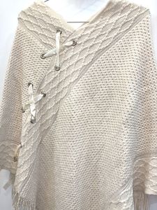 Stylish Crochet Poncho with Fringe