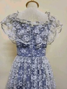 Lace Overlay Midi Dress