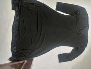 Black Abaya With Stone Work