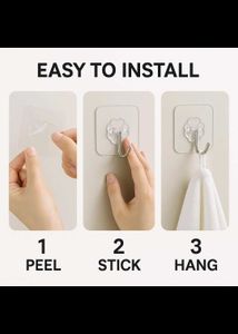 Transparent Wall Hooks pack of 15 | Self Adhesive