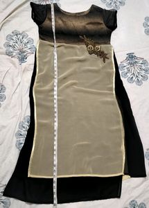 Brown And Black Kurta/ Frock