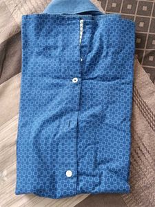 Blue Printed Used Formal Shirt