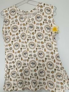 Elephant Print Sleeveless Top