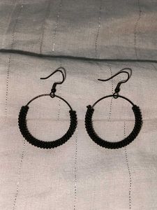 Black Hoop Earrings