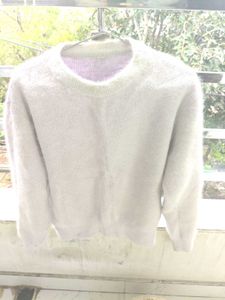 Cream Wool Blend Sweater