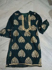 Green Sharara Palazzo Pants
