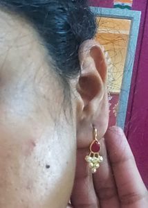 Ruby and Pearl Drop Earrings