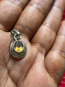 Amrapali Silver yellow Sapphire Pendant