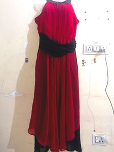 Chic Red & Black Party Dress