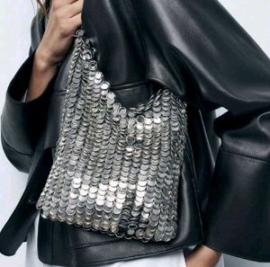 ZARA Limited Edition Silver Beaded Bag