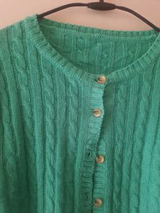 Teal Cable Knit Cardigan