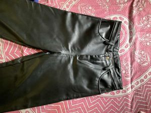 Straight leg leather pants