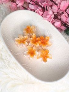 Pink Flower Hair Clips