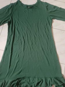 Green Ruffle Hem Dress