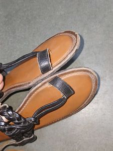 Combo Of Braided Leather Sandals &amp; Original CROCS