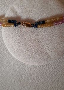 Precious Gemstone Necklace in 14KT Puregold clasp