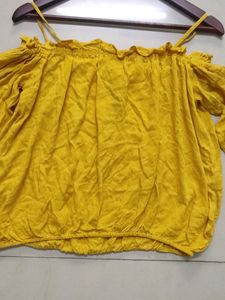 Yellow Offshoulder Top