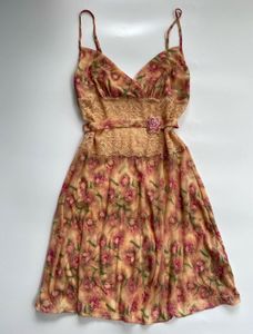 Floral Lace Trim Slip Dress