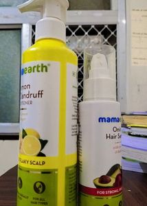 mamaearth Onion Hair Serum and Lemon Anti Dendruff Conditioner
