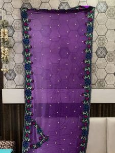 Embroidered Purple saree