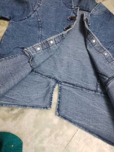 Denim Tunic Top with Button Detail