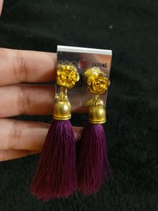 Purple Tassel Earrings