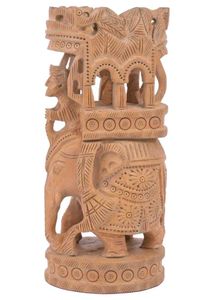 Carved Wooden Elephant Statue