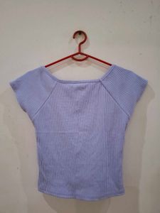 Cute Lavender Ribbed Top