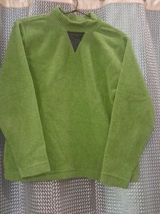 Green Color Waist Length Full Sleeves Sweater