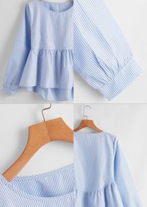 Striped Ruffle Long Sleeve Shirt