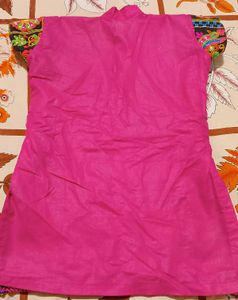 Pink Embroidered Afghani Suit For Baby Girl