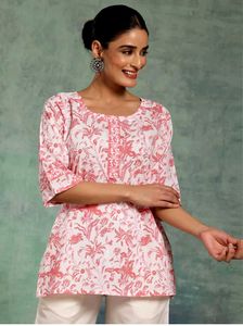Floral Print Short Kurta