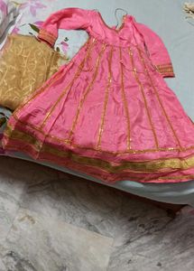 Pink Silk Anarkali