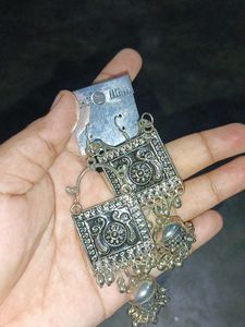 Silver Jhumka Earrings