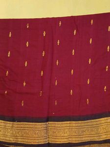 Maroon & Gold Saree