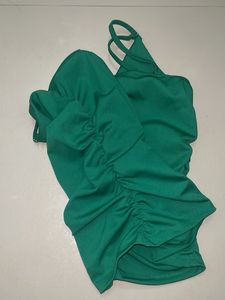 Green Ruched Tank Top