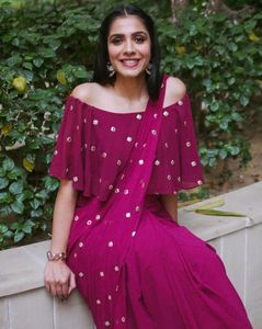 Indya Readymade Saree With Blouse