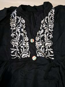 Black Embroidery Work Top
