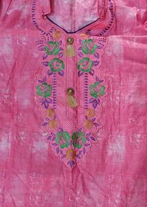 Pink Heavy Embroidery Short Kurta