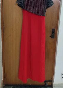 Red And Black Layered Maxi Dress