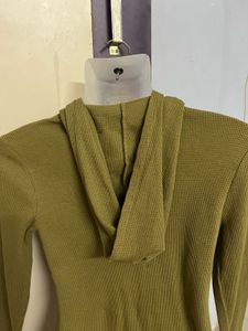 Forever21 Branded Olive Hoody Dress