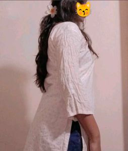 Kurti With Small Yellow Polka Dots