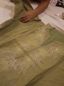 Embroidery Pista Green Kurta