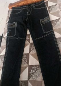 Dark Blue Cargo Jeans