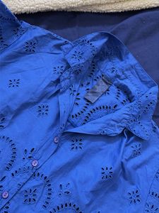 Blue Embroidered Top
