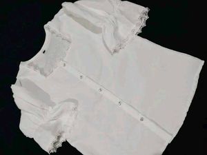 White Lace Puff Top Elegant 🕊
