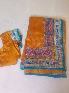 Mustered Saree